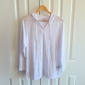 See-through Style & Co hoodie in XL white, great beach cover up!